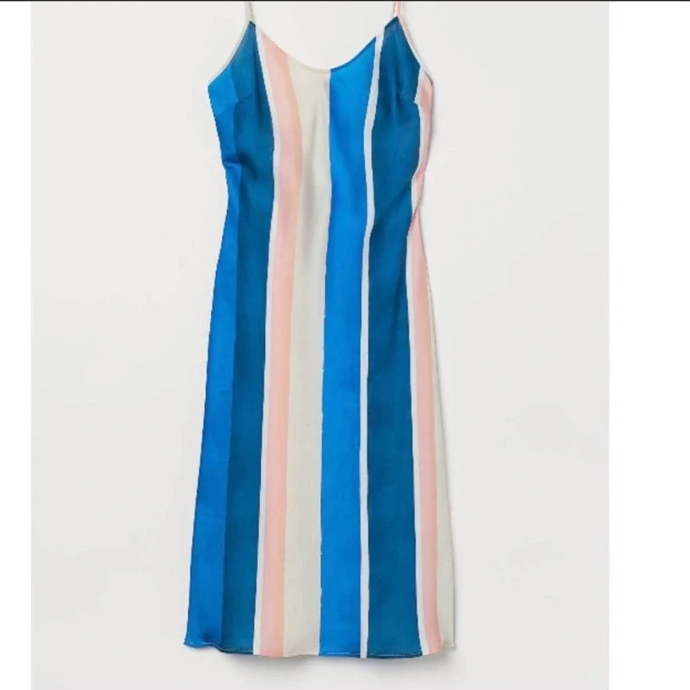 LEMLEM x H&M Stripe Satin Dress Size Small - Picture 5 of 8